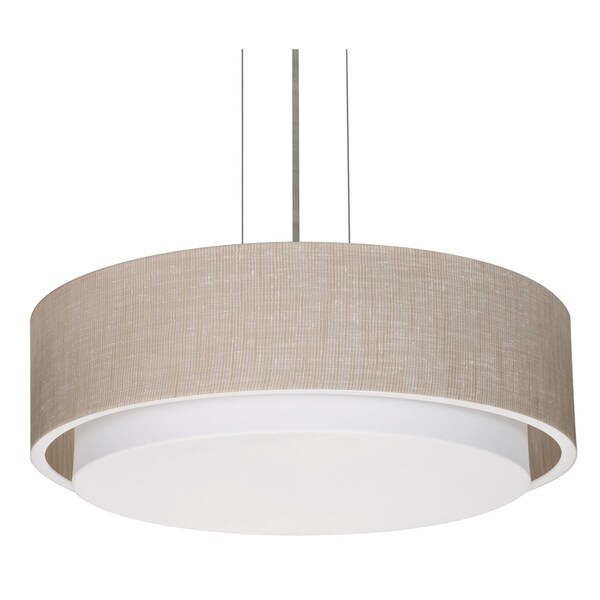 Sanibel 18" LED Pendant - Satin Nickel Finish - Jute Shade